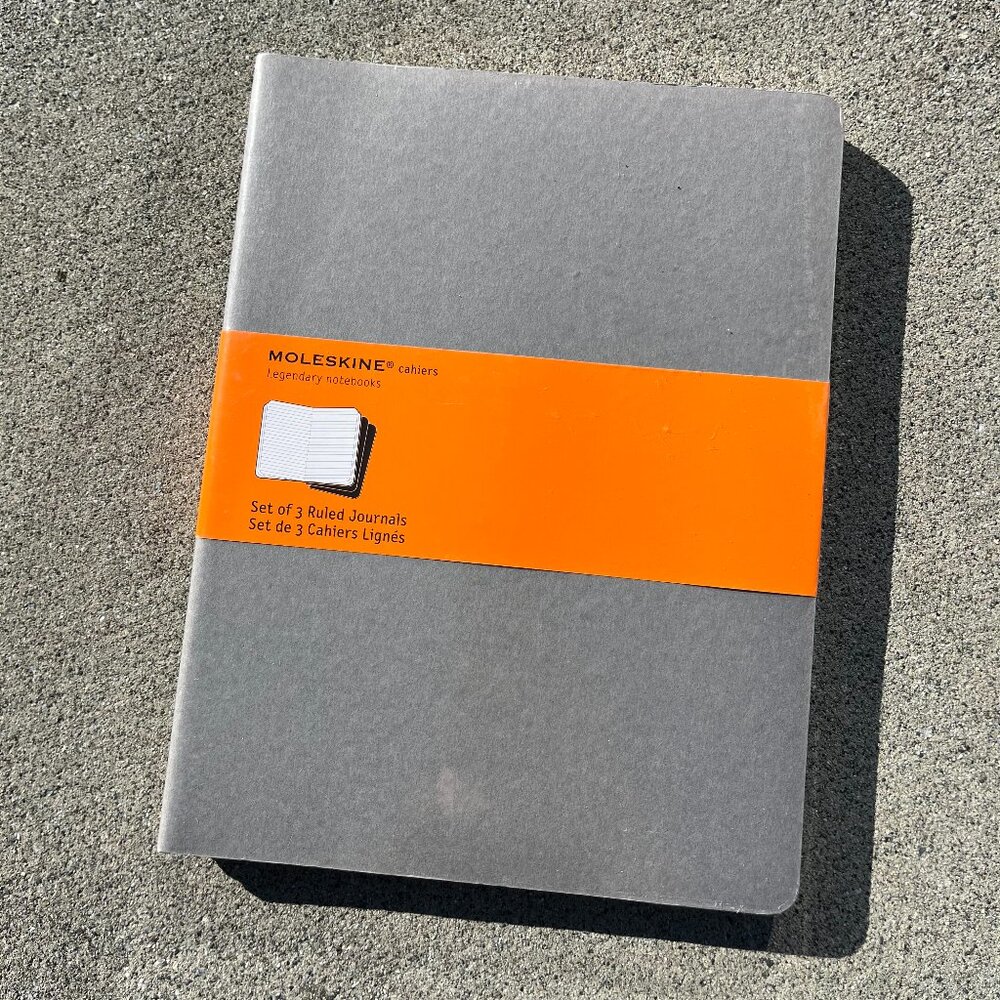 grey moleskine cahier set of 3